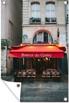 Muurdecoratie Frankrijk - Café - Stad - 120x180 cm - Tuinposter - Tuindoek - Buitenposter