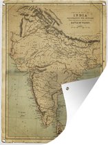 Muurdecoratie buiten Een illustratie van een historische kaart van India - 120x160 cm - Tuindoek - Buitenposter