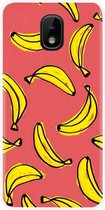 - ADEL Siliconen Back Cover Softcase Hoesje Geschikt voor Samsung Galaxy J3 (2018) - Bananen Geel
