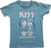 Kiss Heren Tshirt -M- Made For Lovin' You Blauw
