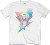 David Bowie Heren Tshirt -S- Holographic Bolt Wit