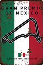 Formule 1 Grand Prix Mexico - Circuit Autodrome Hermanos Rodriquez - Mexico City - Vintage metalen wandplaat - Formule 1 – Max verstappen - F1 Wandbord – Mancave – Vintage - Retro - Wanddecor