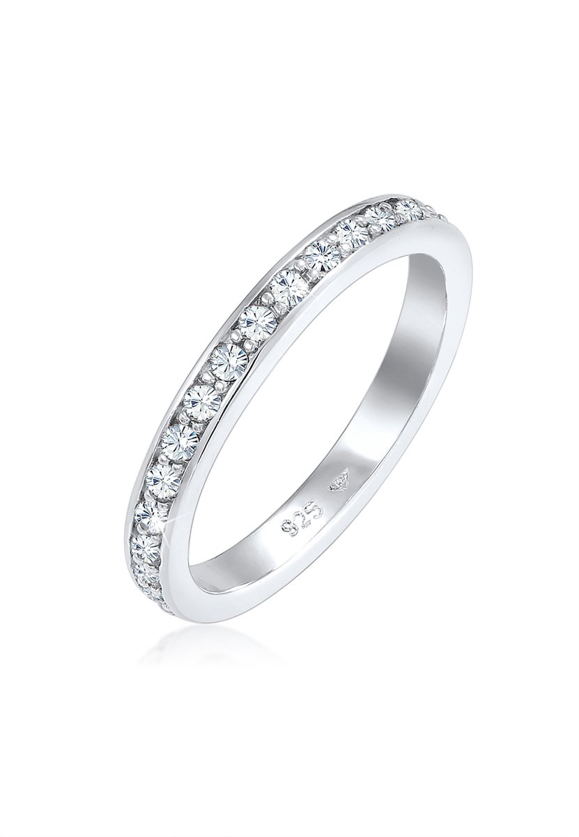 Elli - Ring - Dames band Memoire met kristallen in 925 sterling zilver - Dames