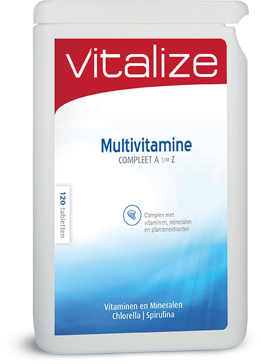 Vitalize Multivitamine Compleet A t/m Z 120 tabletten - Zorgt mede voor een goede weerstand - Met spirulina en chlorella
