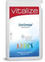 Vitalize ExtrOmega Kindervisolie 180 capsules - Bouwsteen voor de hersenen en goed voor het hart - Met een lekkere bubblegumsmaak