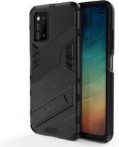 Voor Samsung Galaxy F52 5G Punk Armor 2 in 1 PC + TPU schokbestendig hoesje met onzichtbare houder (zwart)