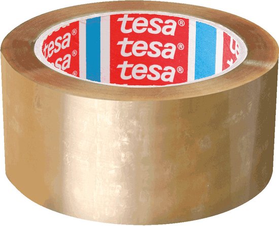 Foto: Tesa verpakkingsband voor gevaarlijke materialen tesapack 4122 pvc 50 mm 66m rol 6 ve transparant