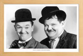 JUNIQE - Poster in houten lijst Laurel and Hardy -30x45 /Wit & Zwart