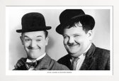 JUNIQE - Poster in houten lijst Laurel and Hardy -20x30 /Wit & Zwart