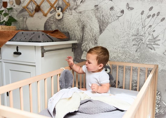 Jollein Baby Deken Wieg 75x100cm Teddy Bliss Knit - Storm Grey
