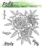 Ruffled Peony Bouquet Clear Stamps (F-109)