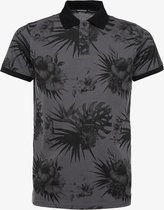Unsigned heren polo met bloemenprint - Blauw - Maat L