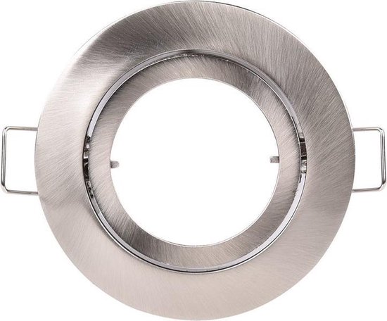 Spot encastré GU10 ferrure à baïonnette inclinable en fer brossé | taille de scie 68mm