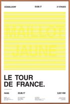 JUNIQE - Poster met kunststof lijst Maillot Jaune -40x60 /Geel & Wit