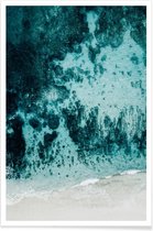 JUNIQE - Poster Beach Patterns -40x60 /Grijs & Turkoois