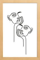 JUNIQE - Poster in houten lijst Boredom -40x60 /Bruin & Wit