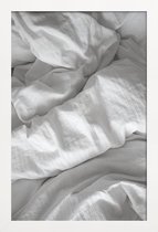 JUNIQE - Poster in houten lijst Perfect Day in Bed -40x60 /Grijs & Wit