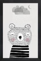 JUNIQE - Poster in houten lijst I Love Snow -40x60 /Grijs & Wit