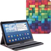 kwmobile hoes voor Samsung Galaxy Tab 4 10.1 T530 / T535 - 360 graden tablethoes - Regenboog Kusbussen design - meerkleurig / groen / blauw