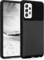 kwmobile telefoonhoesje compatibel met Samsung Galaxy A52 / A52 5G / A52s 5G - Hoesje voor smartphone in zwart - Carbon design