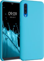 kwmobile telefoonhoesje geschikt voor Samsung Galaxy A50 - Hoesje met siliconen coating - Smartphone case in zeeblauw