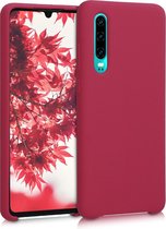 kwmobile telefoonhoesje voor Huawei P30 - Hoesje met siliconen coating - Smartphone case in mat fuchsia
