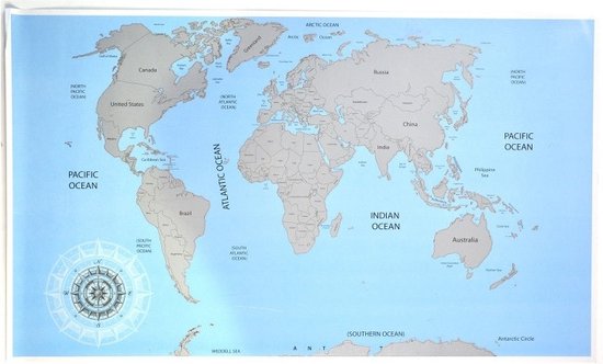 Out of the Blue Scratch World Map Wereldkaart - Scratch Map | bol.com