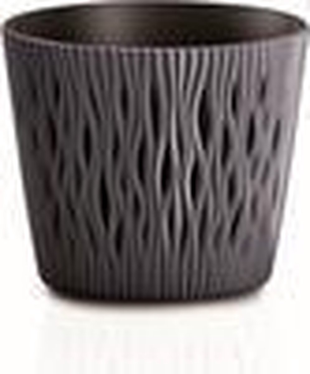 Kunststof bloempot, grijs, Prosperplast, 26,2 cm x 26,2 x 22,2 cm