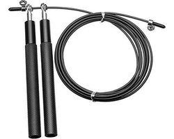 RS Sports springtouw professioneel met kogellagers l stalen kabel l aluminium handvatten l 300 cm l zwart