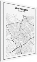 Stadskaart Groningen - Canvas 60x80