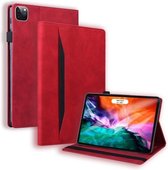 Voor iPad Pro 12,9 inch 2021/2020 Zakelijke schokbestendige horizontale flip lederen tas met houder & kaartsleuven & fotolijst & pensleuf & slaap- / wekfunctie (rood)