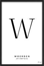 Poster Letter W Woerden A2 - 42 x 59,4 cm (Exclusief Lijst)