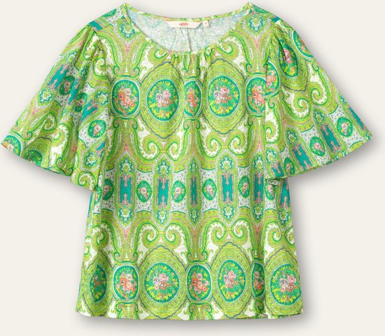 Chemise en jersey à manches courtes Thyra 73 Paisley city rose small Lime Punch Green : M