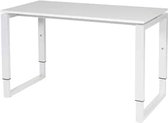 Verstelbaar Bureau - Domino Plus 120x60 grijs - wit frame