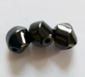 Kraal hematite rond gedraaid, magnetisch, Afmeting: 12 mm x 12 mm, gat grootte: 1 mm, 13 stuks