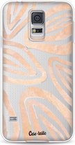 Casetastic Samsung Galaxy S5 / Galaxy S5 Plus / Galaxy S5 Neo Hoesje - Softcover Hoesje met Design - Leaves Coral Print