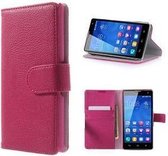 Huawei Honor 3C Hoesje Wallet Case Roze