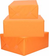 3x Rollen kraft inpakpapier oranje  200 x 70 cm - cadeaupapier / kadopapier / boeken kaften