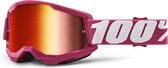 100% Strata 2 Fletcher Motocross Enduro MTB Cross Bril met Spiegel Lens - Roze / Wit