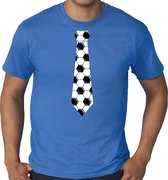 Grote maten blauw fan t-shirt voor heren - voetbal stropdas - Voetbal supporter - EK/ WK shirt / outfit XXXL