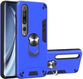 Voor Xiaomi Mi 10 5G / Mi 10 Pro 5G 2 in 1 Armor Series PC + TPU beschermhoes met ringhouder (donkerblauw)