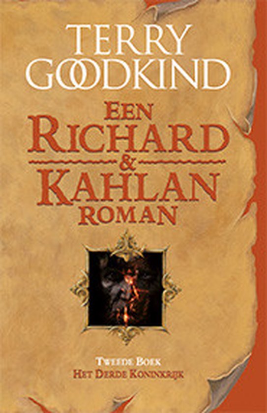 Boekomslag van Terry Goodkind, "Een Richard & Kahlan Roman", met daarin een klein vierkant portret.