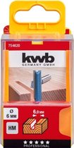 kwb HM-groeffrees Professional (voor hout, Ø 6 mm, werklengte 20 mm, schacht 8 mm, geschikt voor alle standaard handfrezen), blauw/grijs