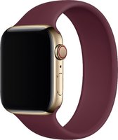 Siliconen bandje compatibel met Apple Watch 49/45/44/42 mm, Wijnrood/Rood, Solobandje, polsmaat M