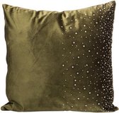 Sierkussen - Kussen - Strass Groen - 45x45xh10cm - Fluweel