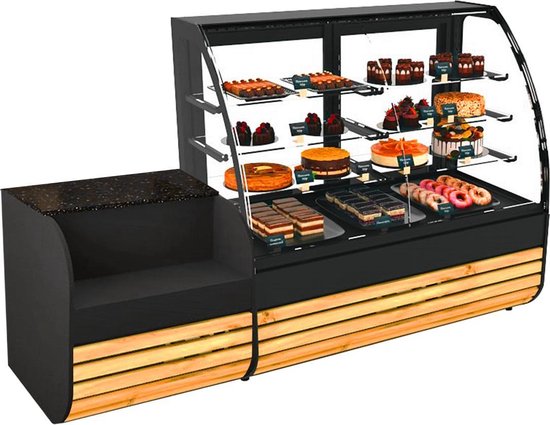 VEVOR 2-Laags Vitrine Voor Gebak, Commerciële Bakkerijvitrine Van Transparant Acryl Toonbankvitrine Met Magnetische Achterdeur En Verwijderbare Tussenschotten Voor Koekjes Desserts En Donuts 526 X 400 X 305 Mm