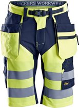 Snickers FlexiWork HV Korte Broek+ Holsterzakken  6933 - Mannen - Geel/Navy - 52