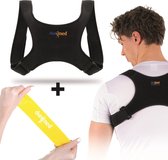 Dunimed Ventilerende Houdingcorrector - Posture corrector - Rugbrace - Zwart + Weerstandsband