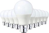 B22 LED-lamp 9W 220V A60 270 ° (10 stuks) - Wit licht - Kunststof - Pack de 10 - Wit Neutre 4000K - 5500K - SILUMEN