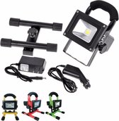 10W draagbare oplaadbare LED-schijnwerper IP65 ZWART Vuurtoren - Koel wit licht